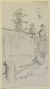 Figuren bij een fontein, 1858 door James Abbott McNeill Whistler